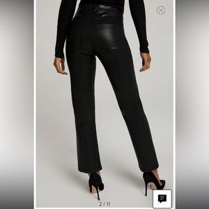 Good American Size 8/29 • Straight Black Waxed Coated Jeans